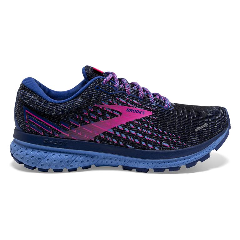 Brooks Women's Ghost 13 Road Running Shoes - Ebony Grey/Blue/Pink (PABO80367)